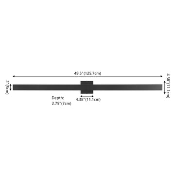 Vara 49.5" Modern Minimalist Indoor/Outdoor Metal 350-Degree Rotate Dimmable Integrated Linear LED Wall Sconce - JONATHAN Y